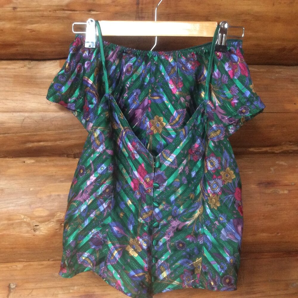 Victoria's Secret Green Floral Chemise